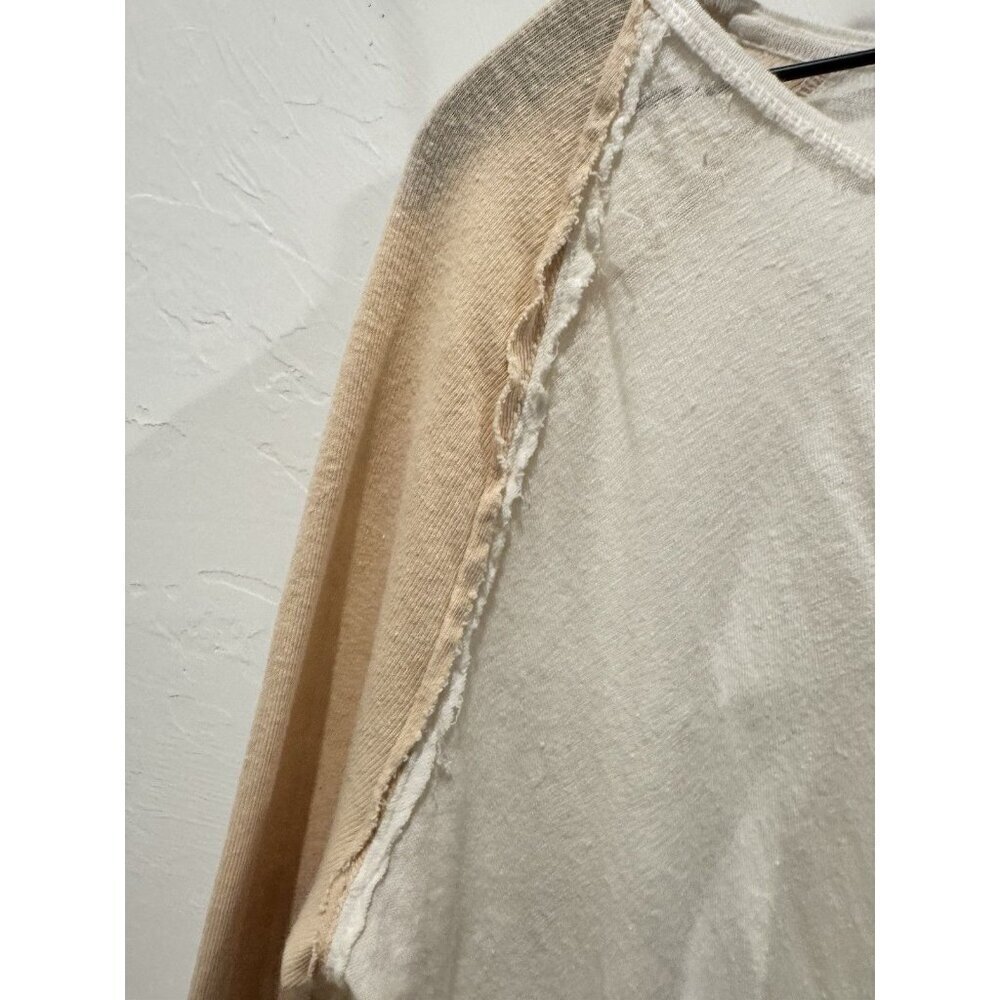 Free People Grand Slam color block henley top in white Size Extra Small - Picture 11 of 12